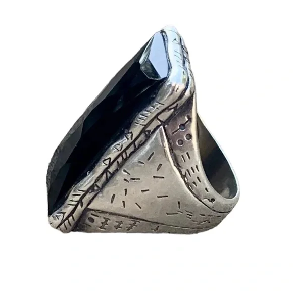 Ring Silpada Black Tie Ring. Onyx and Sterling Silver size 9 1/2 - Picture 5 of 7